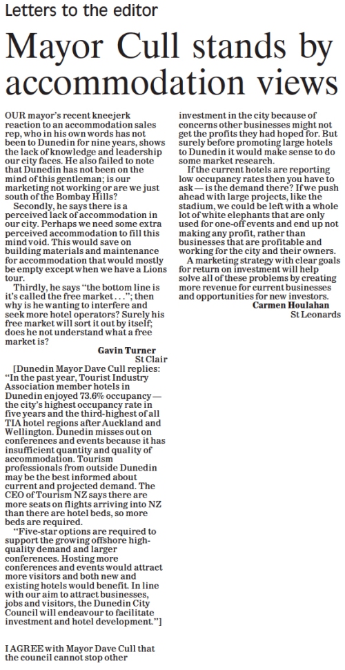 ODT 27.8.15 Letters to editor Turner Houlahan p12