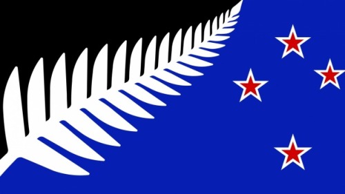 Flag Silver Fern (Black, White and Blue) by Kyle Lockwood