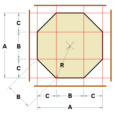 Octagon layout calculator [pagetutor.com]